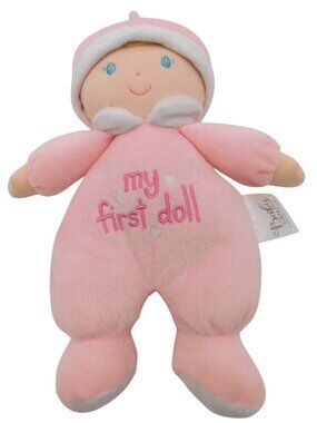 Baby Ganz My First Doll Plush Pink Soft Baby Toy 9" Rattle Lovey